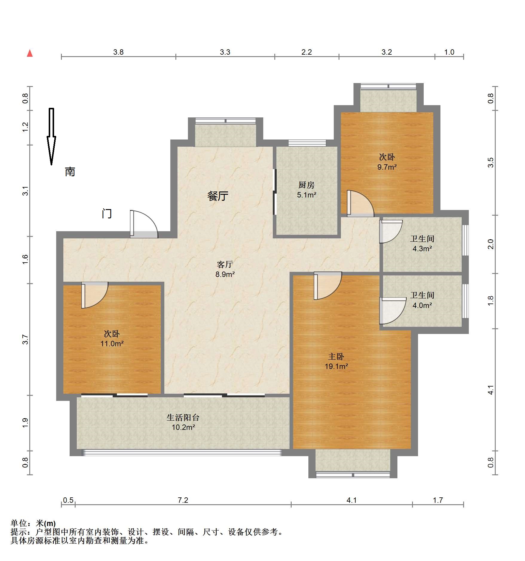 珑府 3室2厅2卫 126m&sup2;