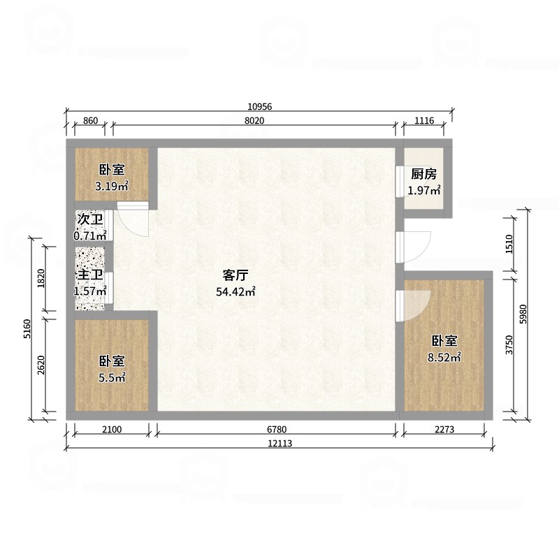 南辰濠郡 3室2厅2卫 124m&sup2;