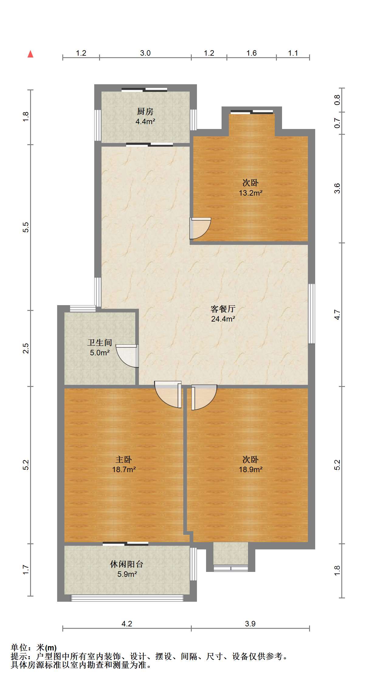 东大俪鑫 3室2厅1卫 119.99m&sup2;