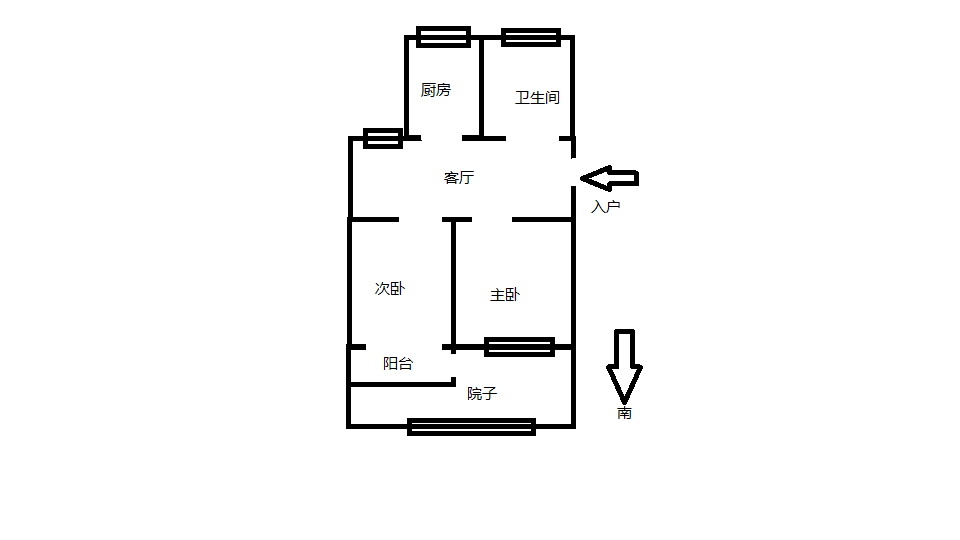 新桃园 2室1厅1卫 68.00m&sup2;