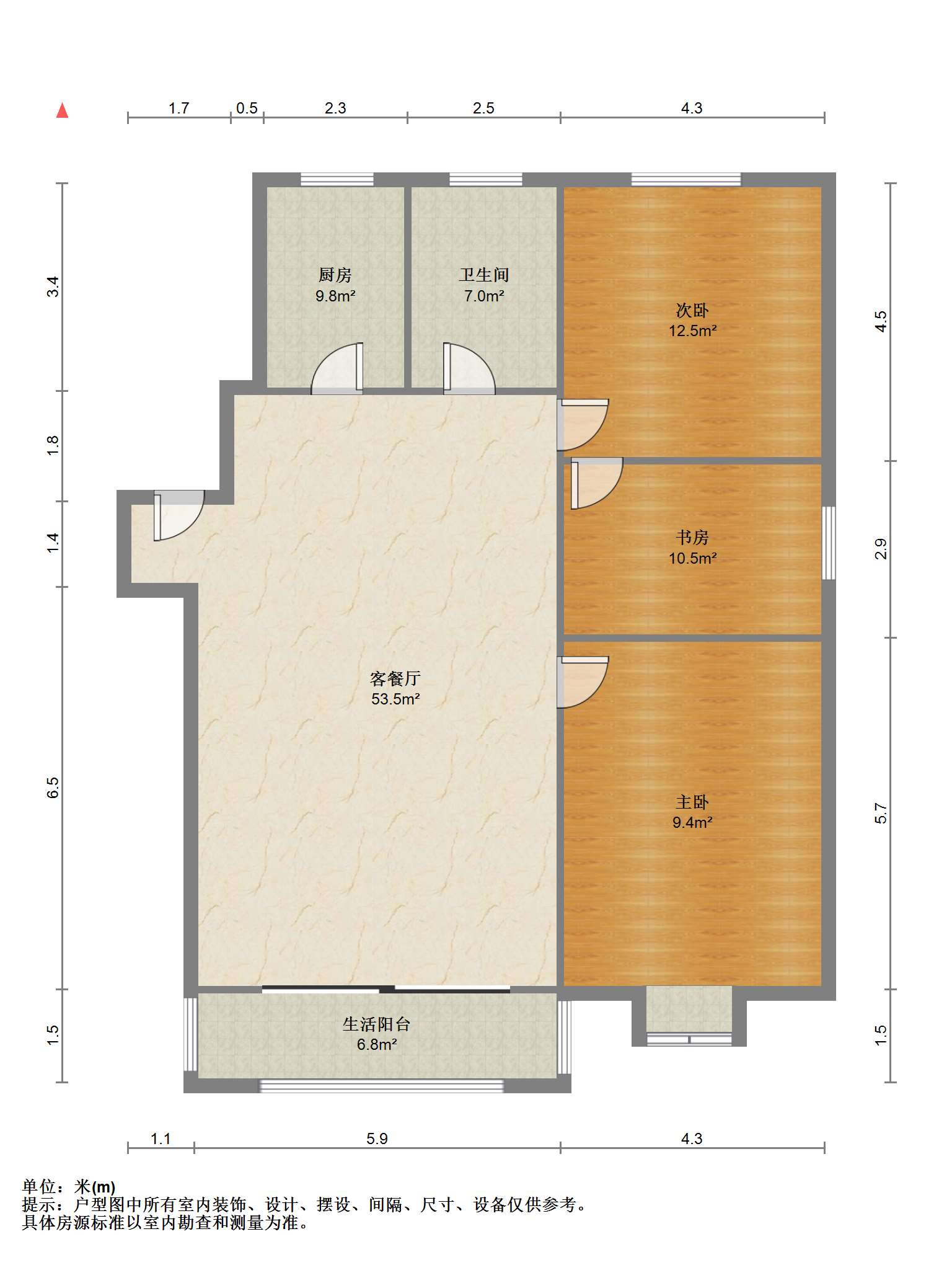 苏建花园城 3室2厅1卫 198m&sup2;
