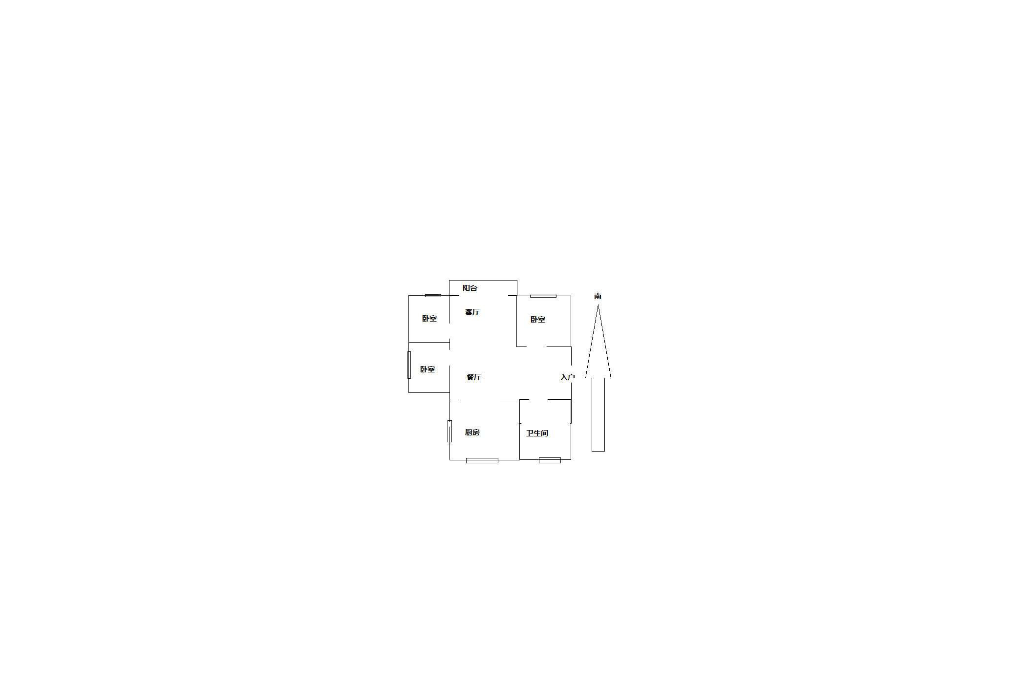 城南二村 3室2厅1卫 124m&sup2;