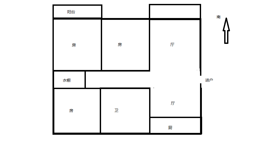 鑫乾花园 3室2厅1卫 134m&sup2;