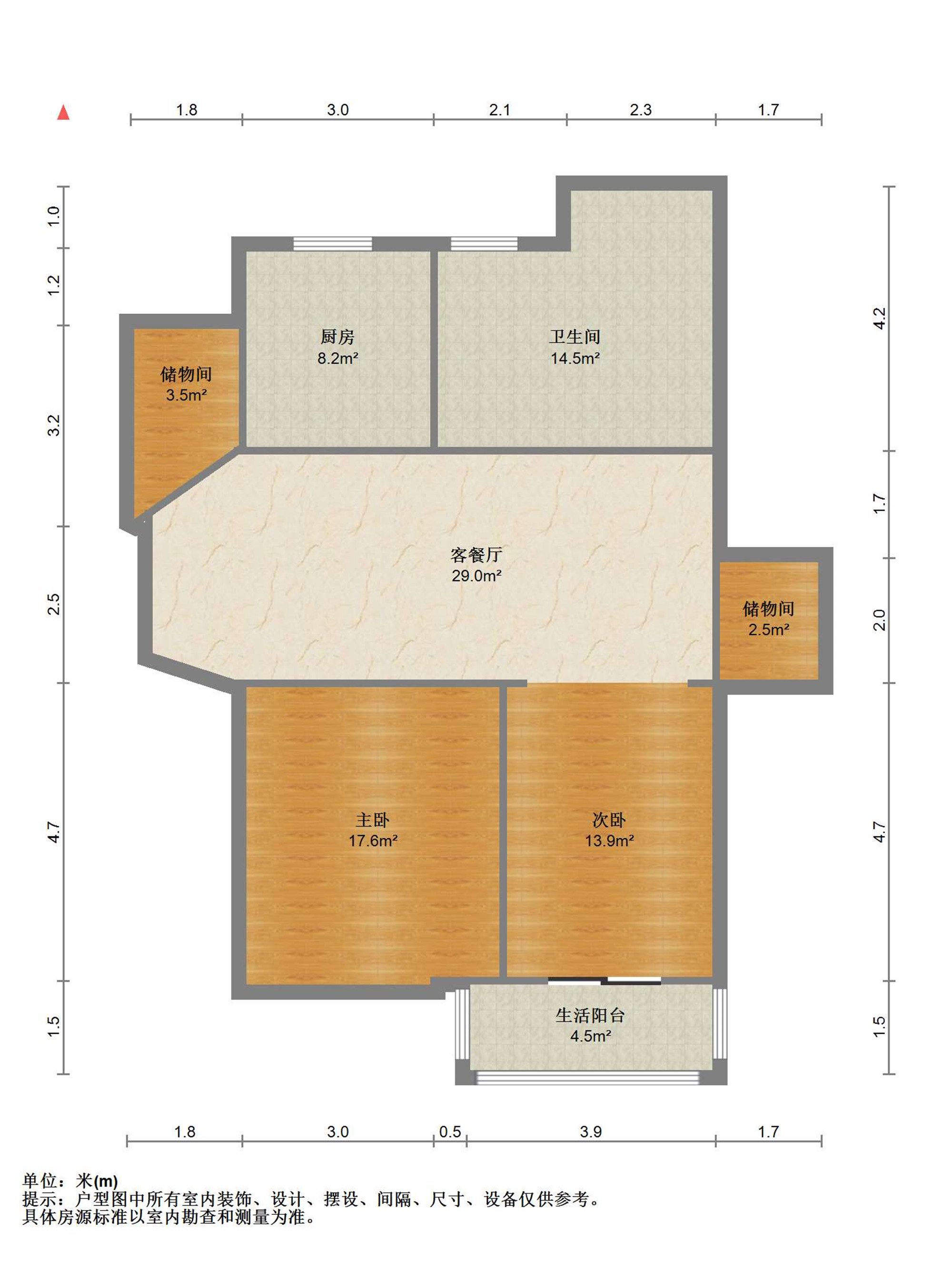 兆丰嘉园 2室1厅1卫 106m&sup2;