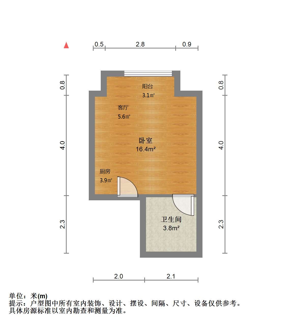 南通万达广场 1室1厅1卫 47m&sup2;