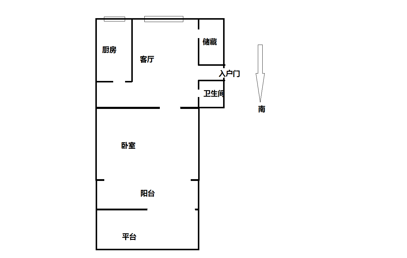 花园角 1室1厅1卫 67m&sup2;