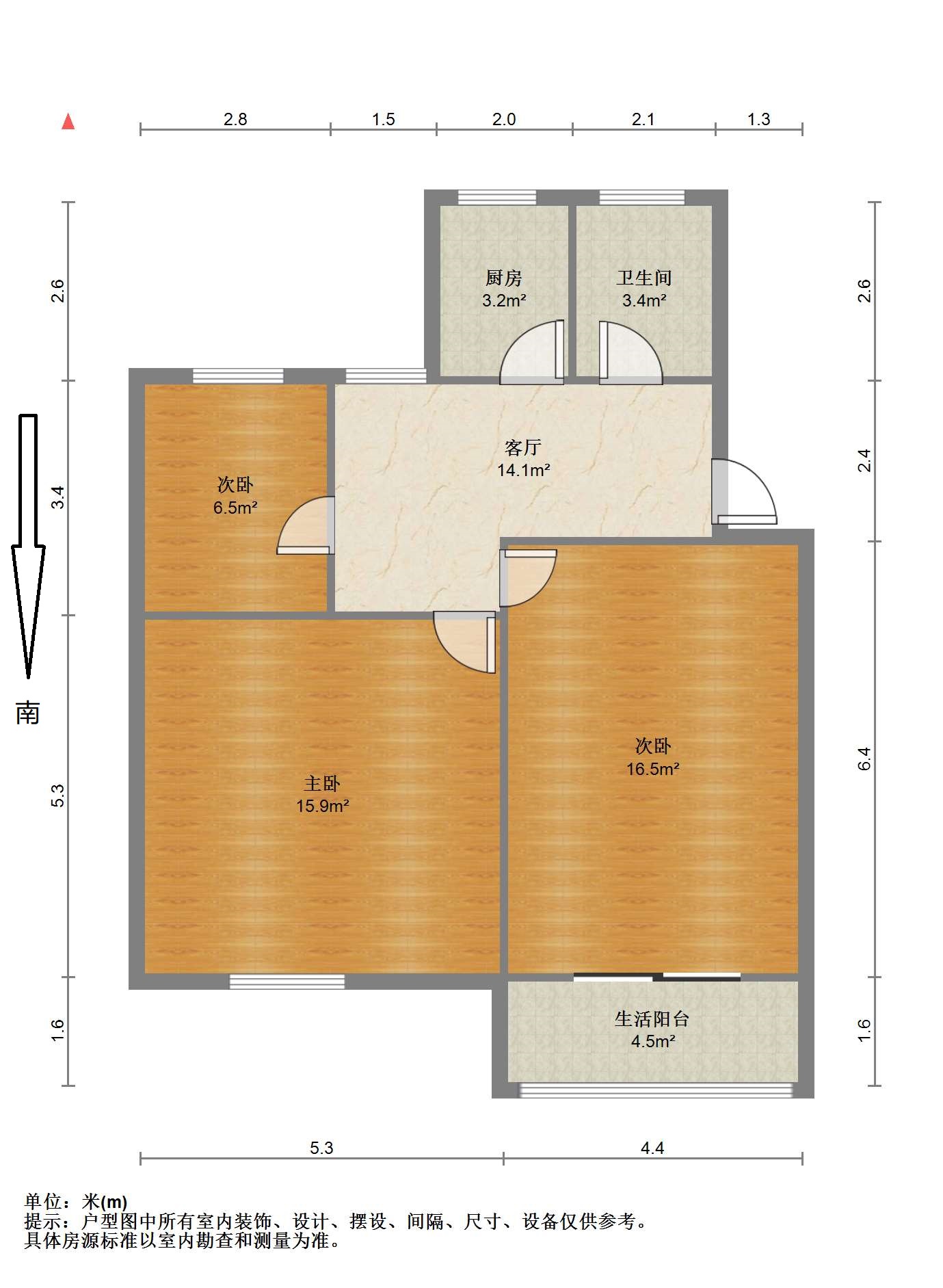 将军二园 3室1厅1卫 91.00m&sup2;