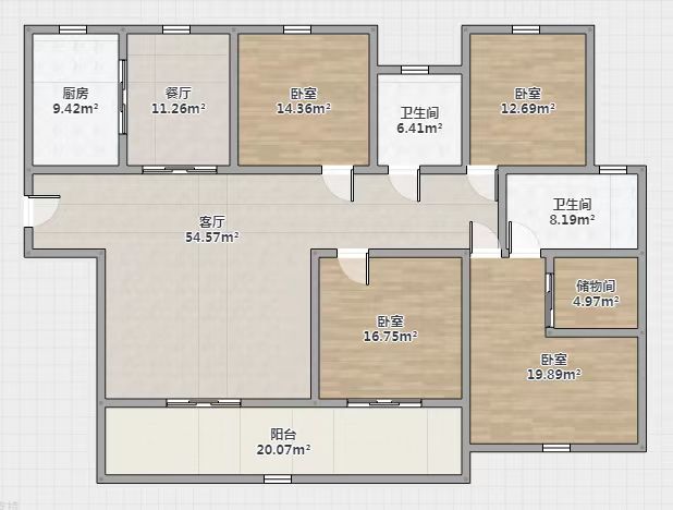 华强城 4室2厅2卫 159.8m&sup2;
