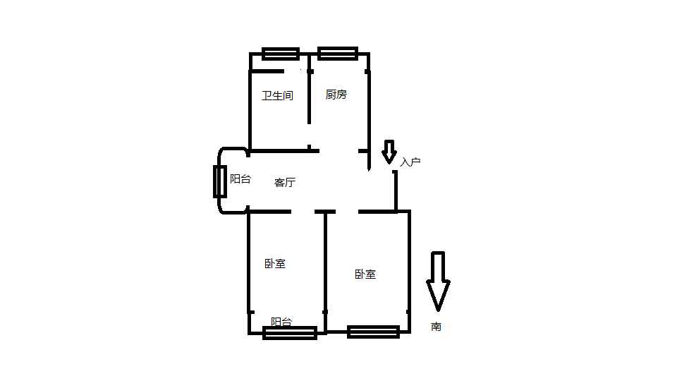 苏东花苑 2室1厅1卫 86.81m&sup2;