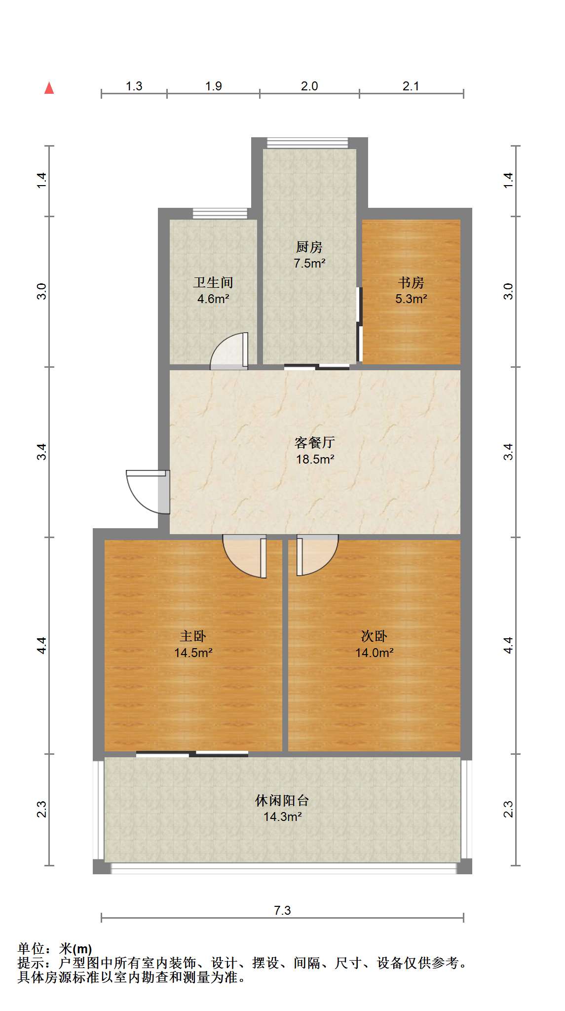 越江新村 3室1厅1卫 77.6m&sup2;