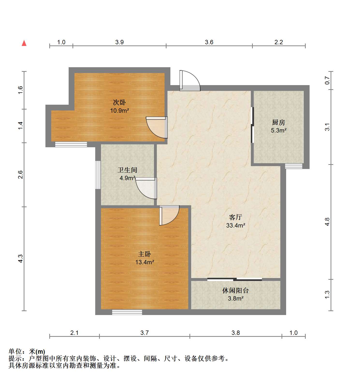 炜赋花苑 2室1厅1卫 88m&sup2;
