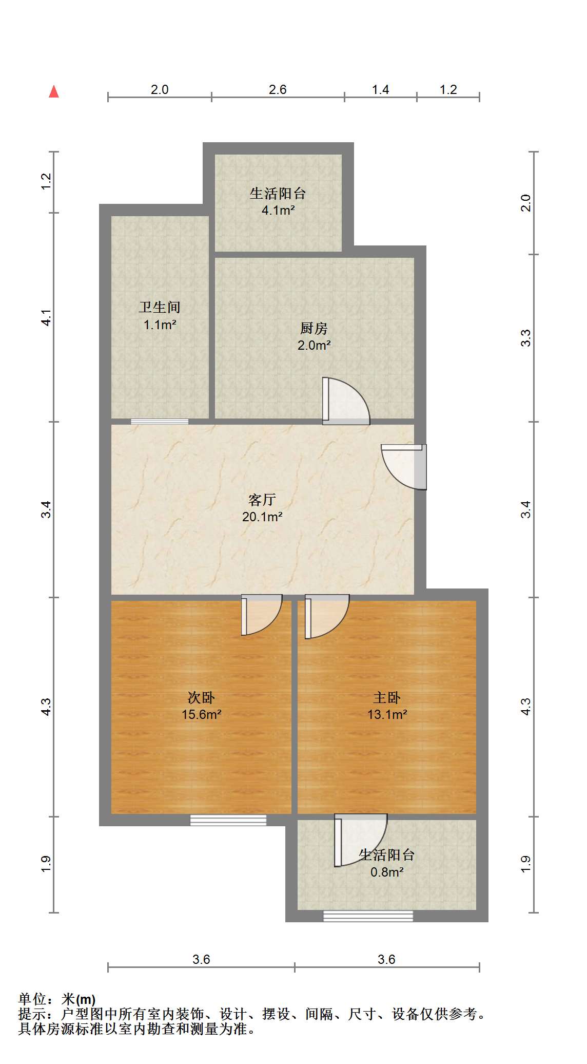 天一裕景苑 2室2厅1卫 90m&sup2;