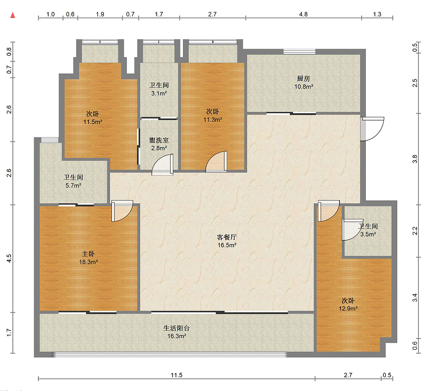 建发御珑湾 4室2厅2卫 184m²