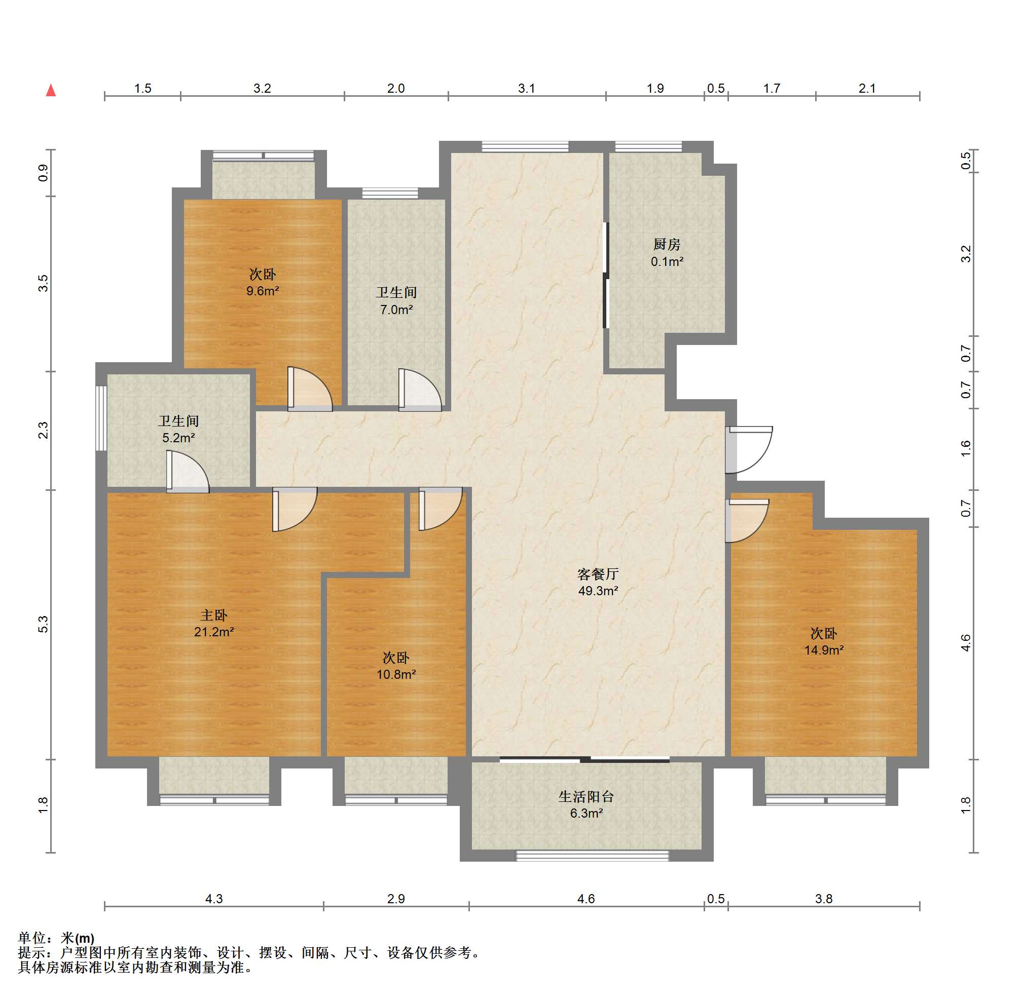 尚海湾 4室2厅2卫 170m&sup2;