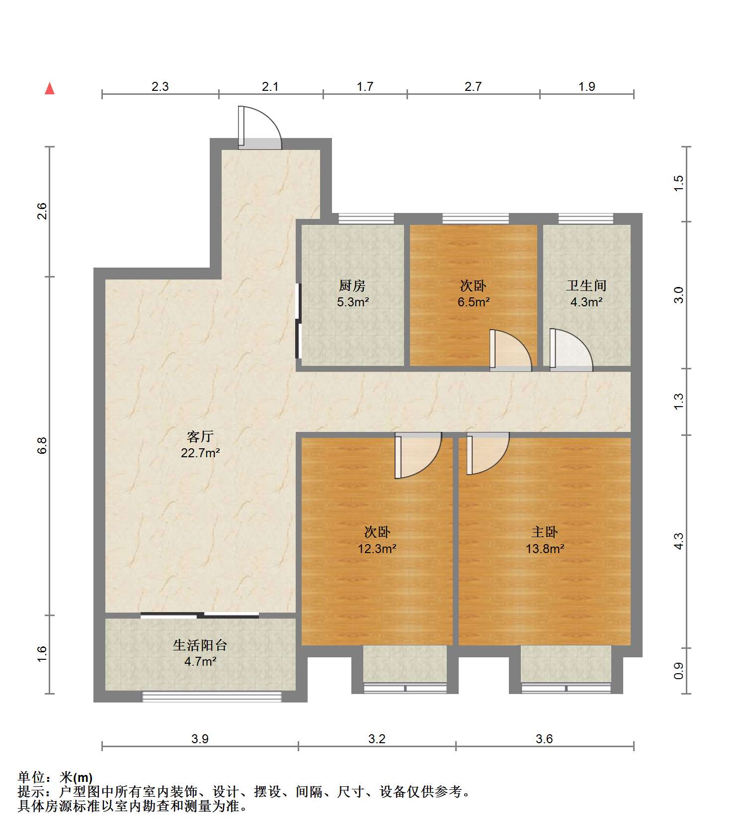 华润悦锦湾 3室2厅1卫 106m&sup2;