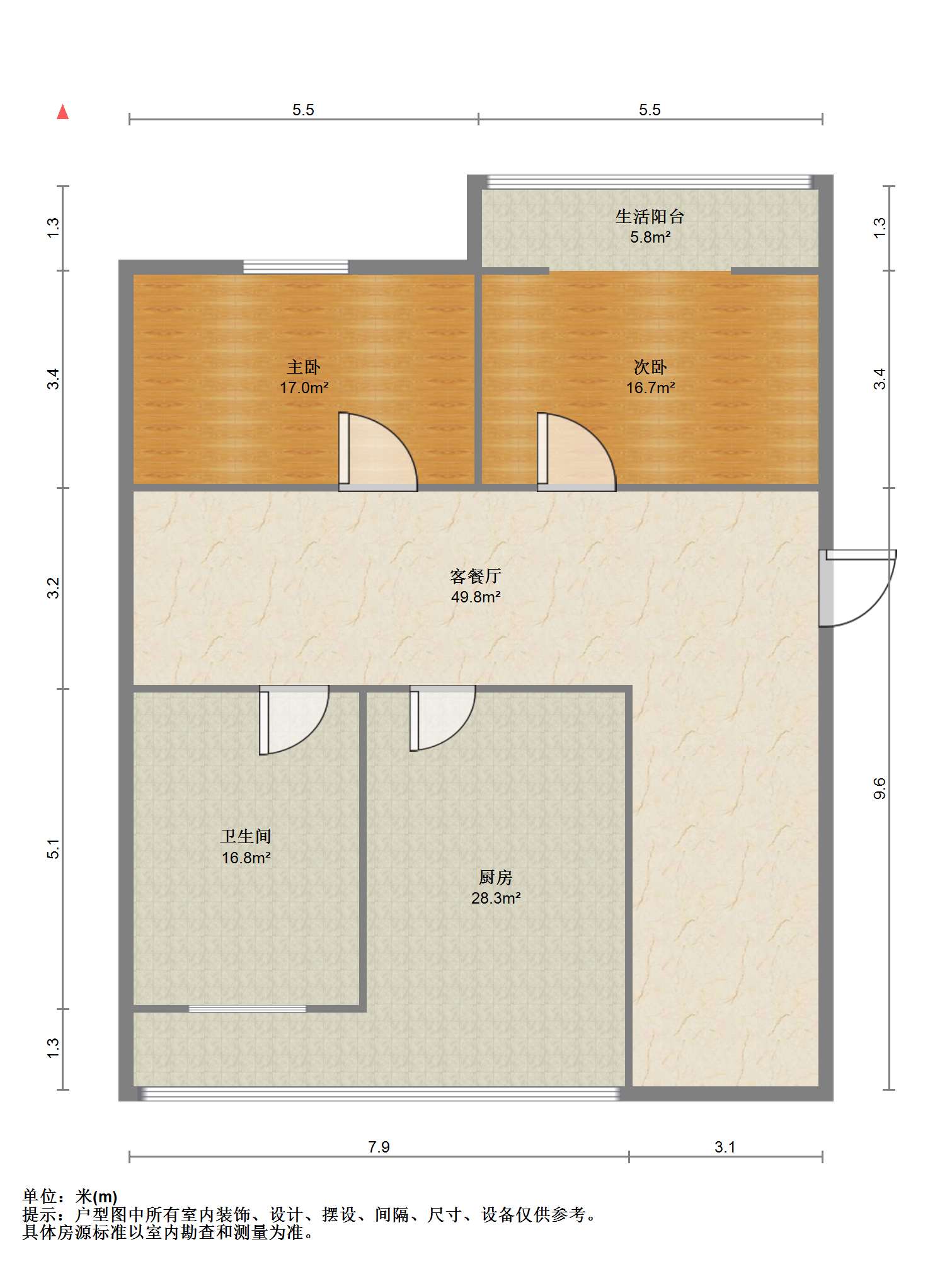 怡园北村北区 3室2厅1卫 100.00m&sup2;