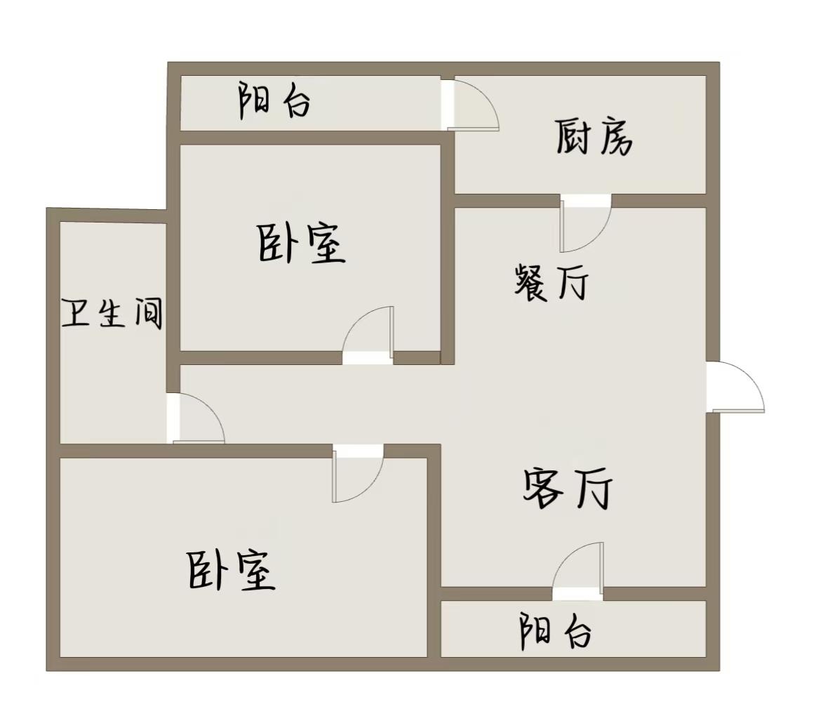 源兴花苑南区 2室2厅1卫 90m&sup2;