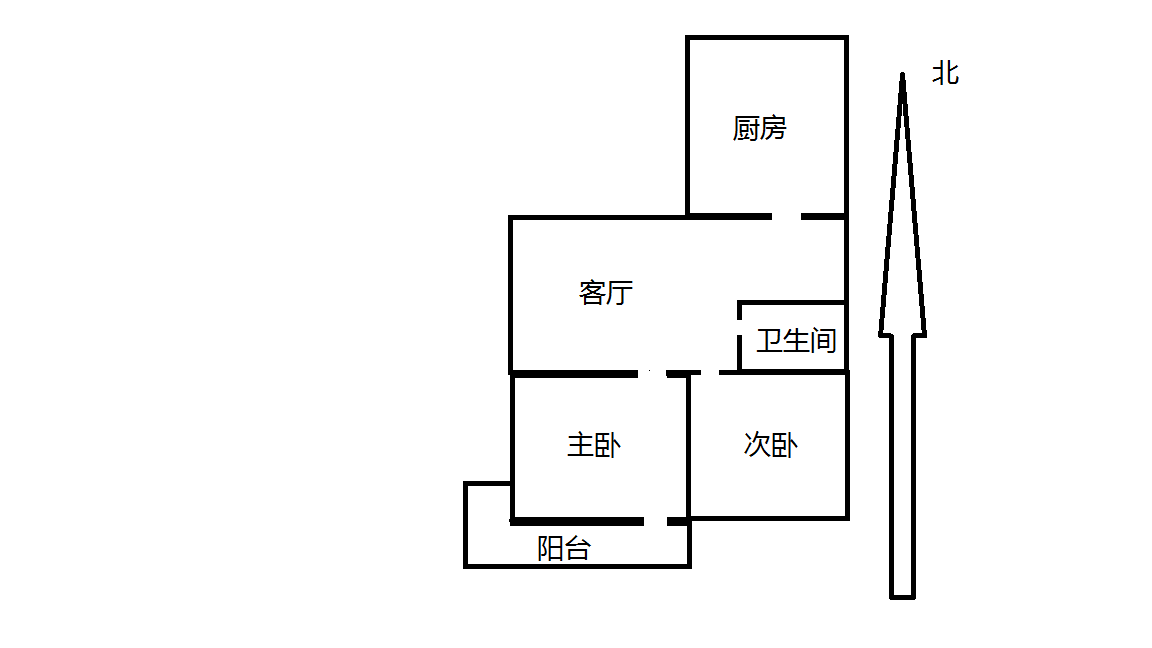 濠东路63号 2室1厅1卫 59.62m&sup2;