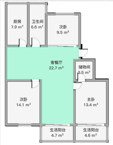 南园路11号小区 3室1厅1卫 113m&sup2;