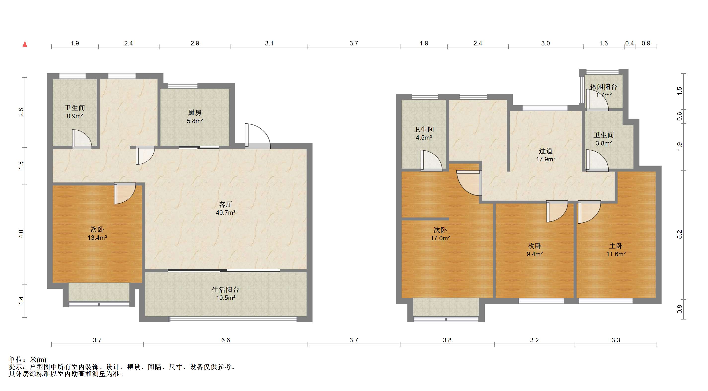 春风南岸西园 4室2厅2卫 167.00m&sup2;