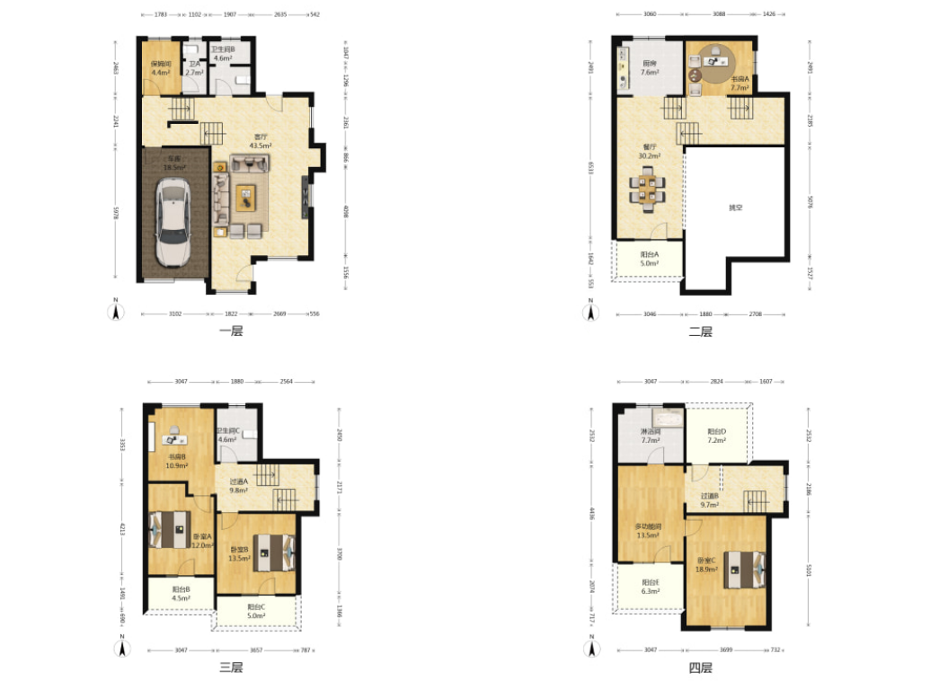 优山美地花园南区 4室2厅3卫 277.15m²