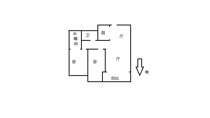 万濠星城 2室2厅1卫 95.00m&sup2;