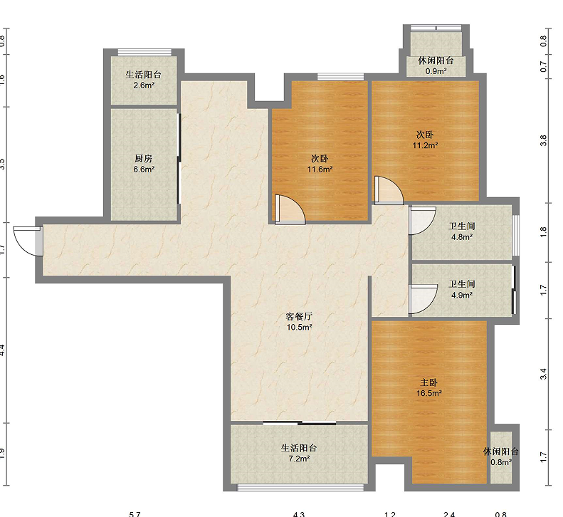 南山湖一号 3室2厅2卫 131.65m&sup2;