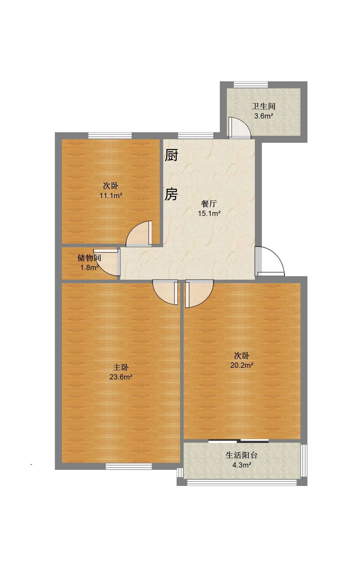 莘园路52号 3室1厅1卫 76.49m&sup2;