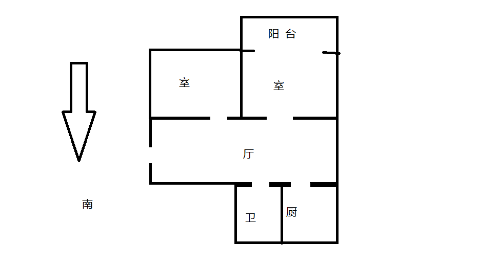 新建路新村(新建花苑) 2室1厅1卫 62.55m&sup2;