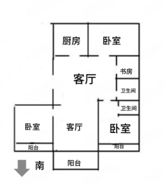 虹东花苑 3室2厅2卫 132m&sup2;