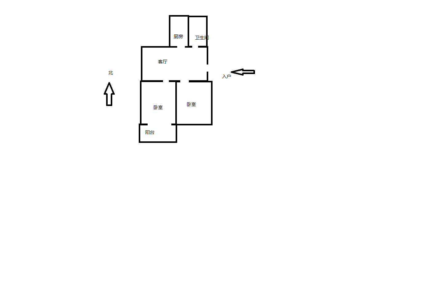 起凤桥西巷16号院 2室2厅1卫 67.8m&sup2;