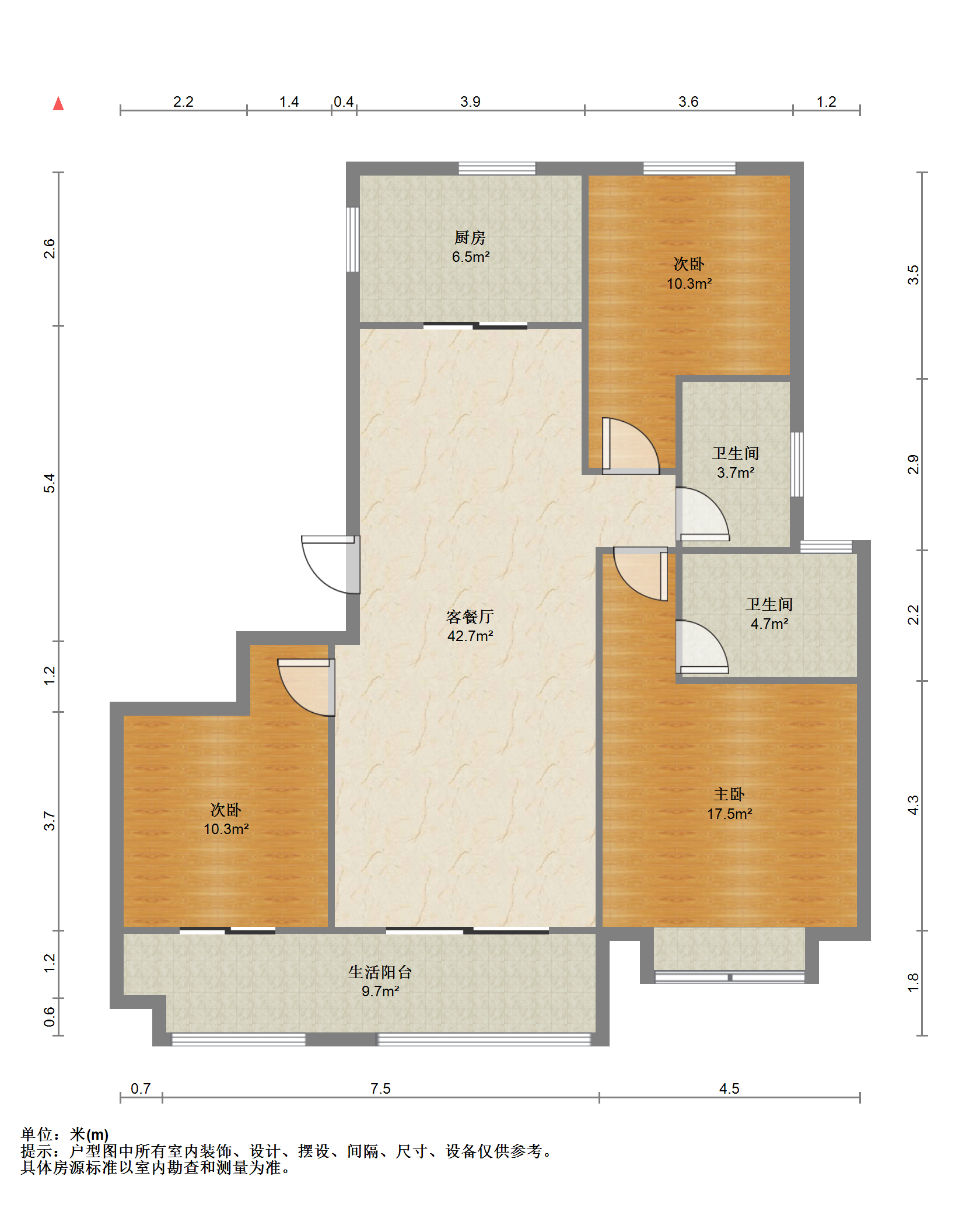 世茂云锦(九龙庭广场) 3室2厅2卫 125.97m&sup2;