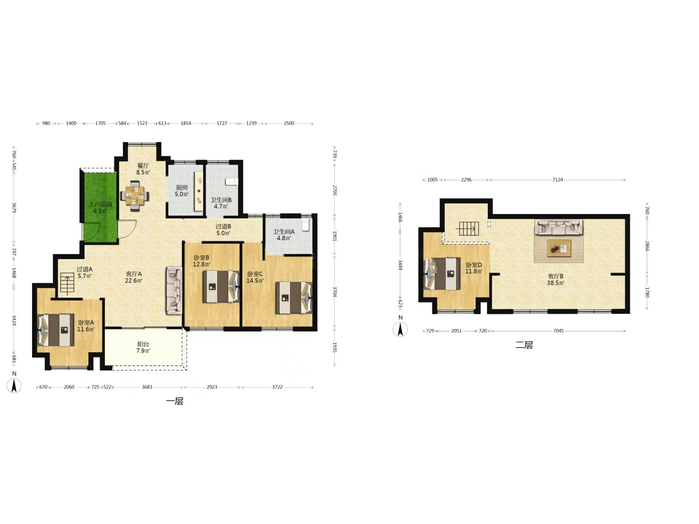 盛和九里香堤二期 4室2厅2卫 183.72m&sup2;