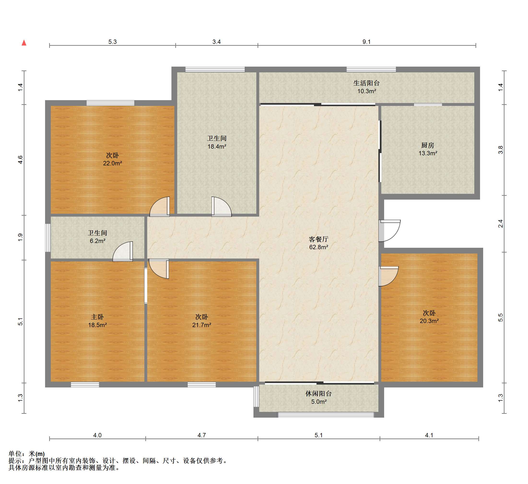江海名苑南区 4室1厅2卫 171.69m&sup2;