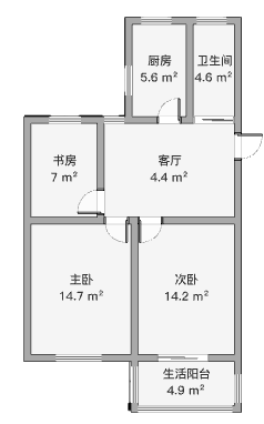 文峰花苑 3室1厅1卫 79.55m&sup2;