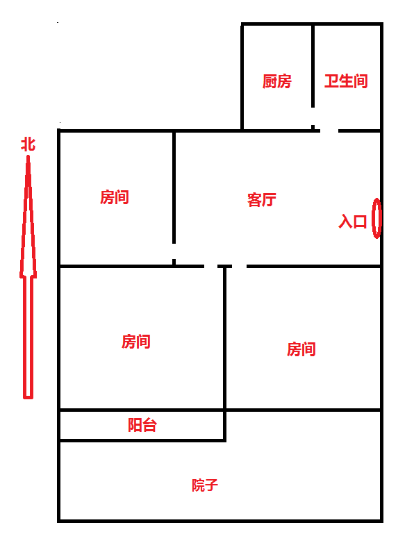 郭里园 3室1厅1卫 71.51m&sup2;