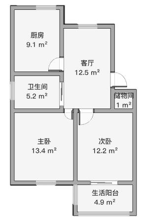 望江楼小区 2室1厅1卫 73.86m&sup2;