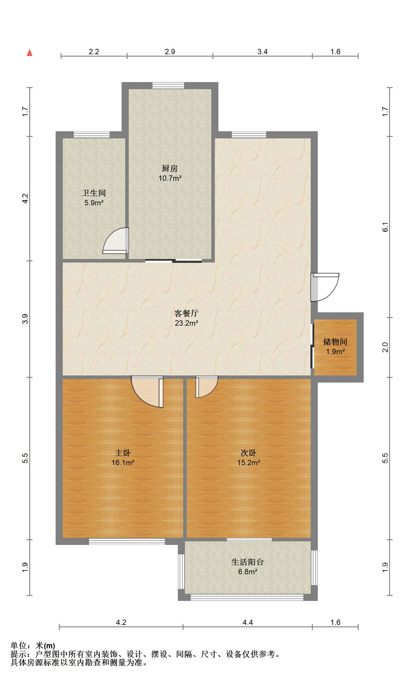 天都花苑 2室1厅1卫 106m&sup2;