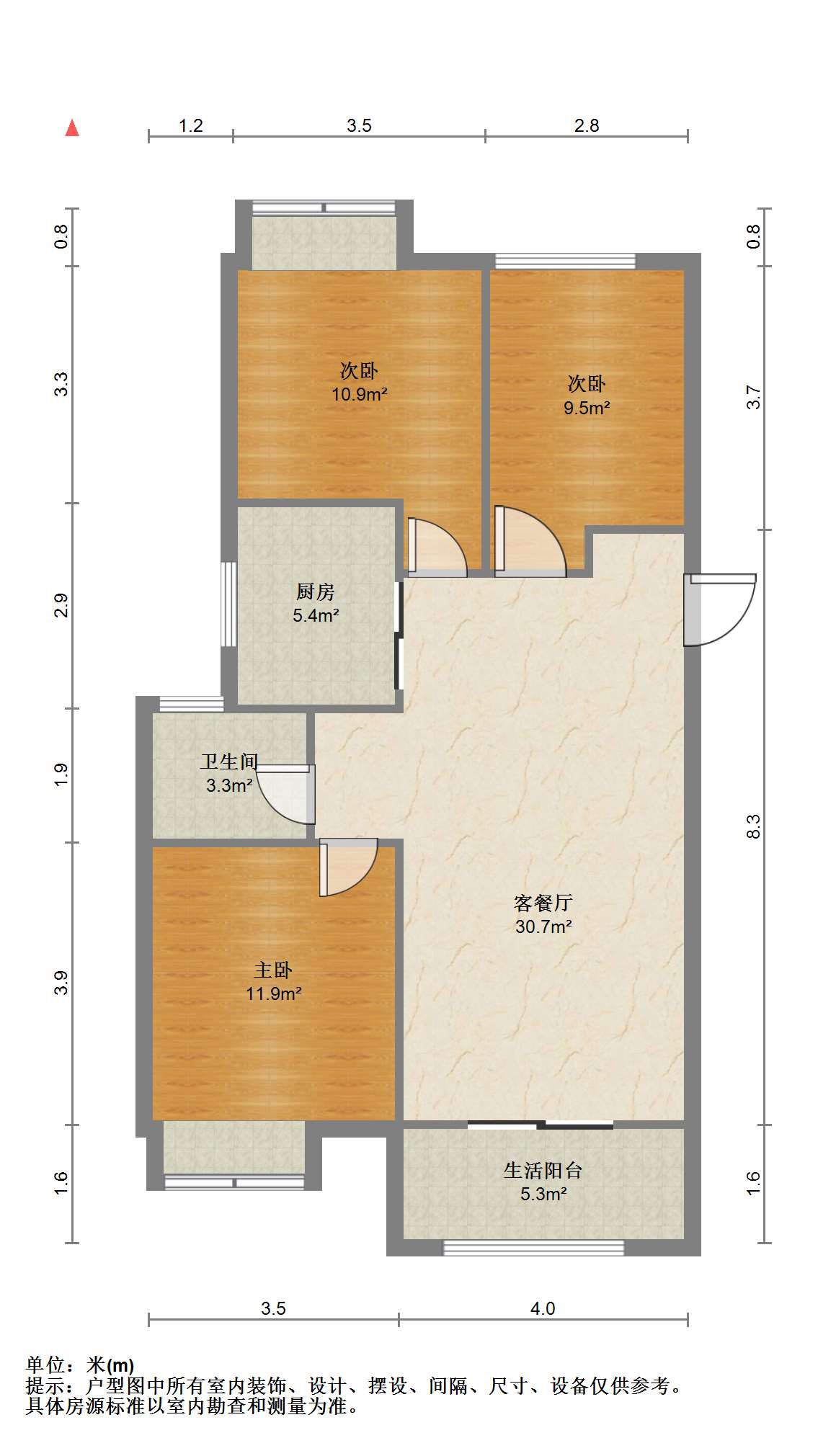 华润悦锦湾 3室2厅1卫 98m&sup2;