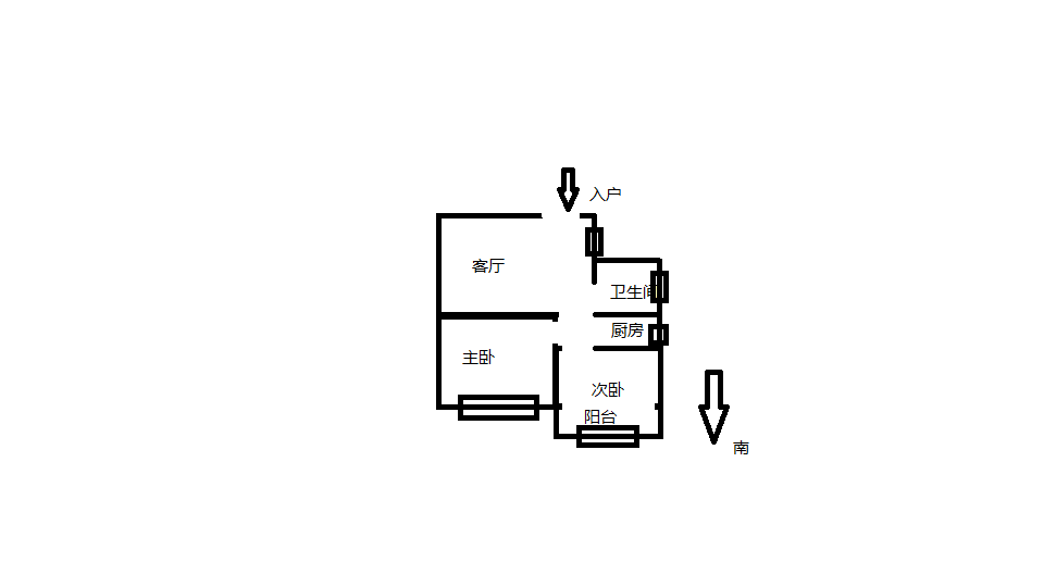 虹桥南村 2室1厅1卫 68m&sup2;