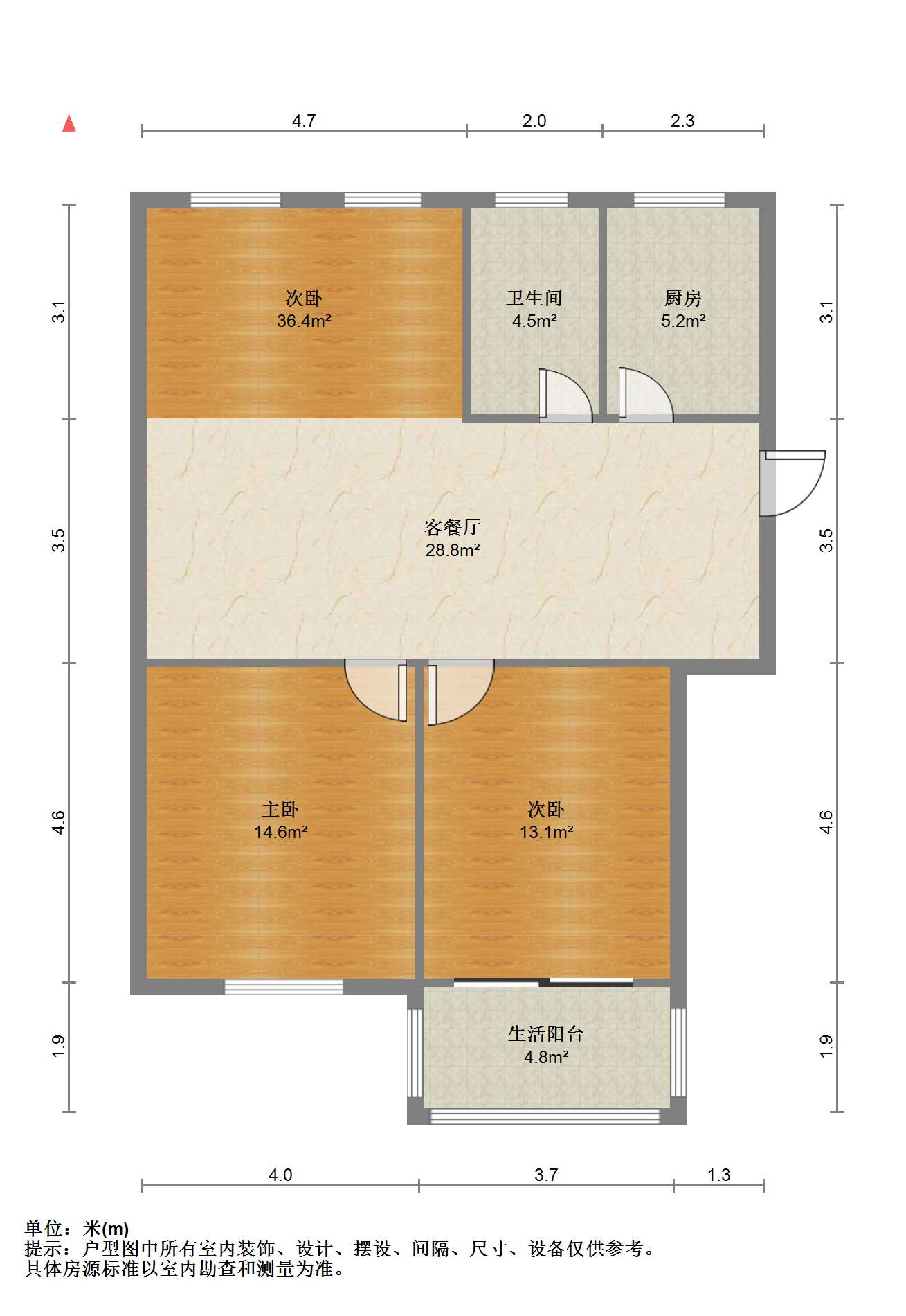 北濠桥东村 3室2厅1卫 91.27m&sup2;