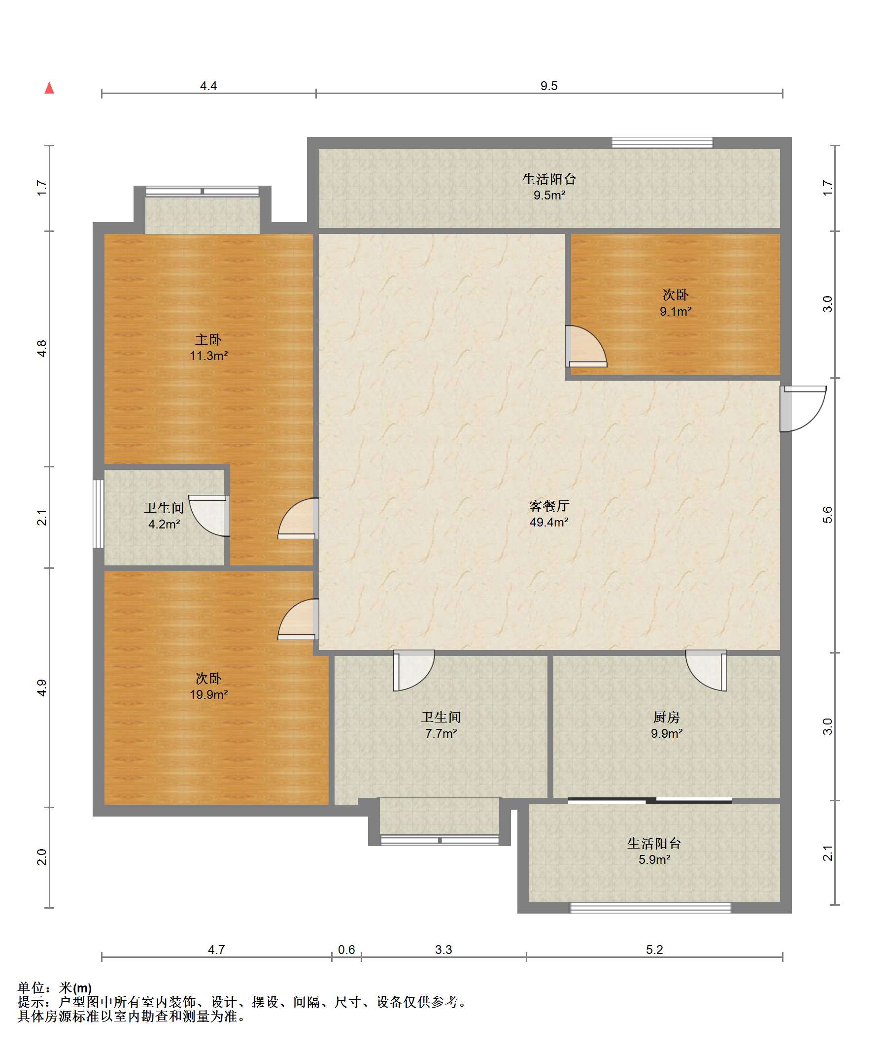 天一裕景苑 3室2厅2卫 141m&sup2;
