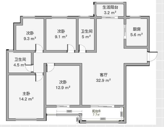 景瑞望府 4室2厅2卫 141.13m&sup2;