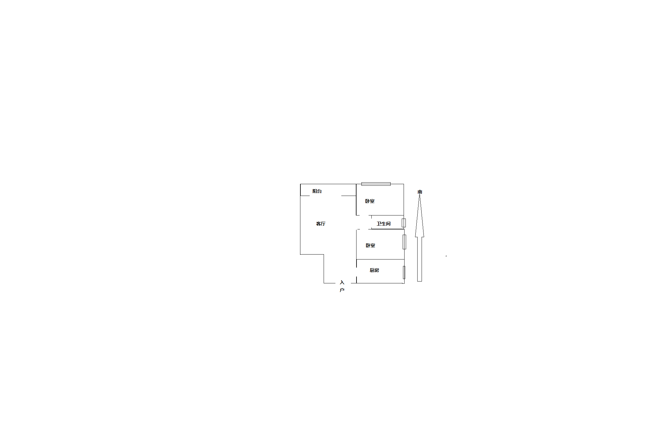 江景苑小区 2室2厅1卫 90.65m&sup2;