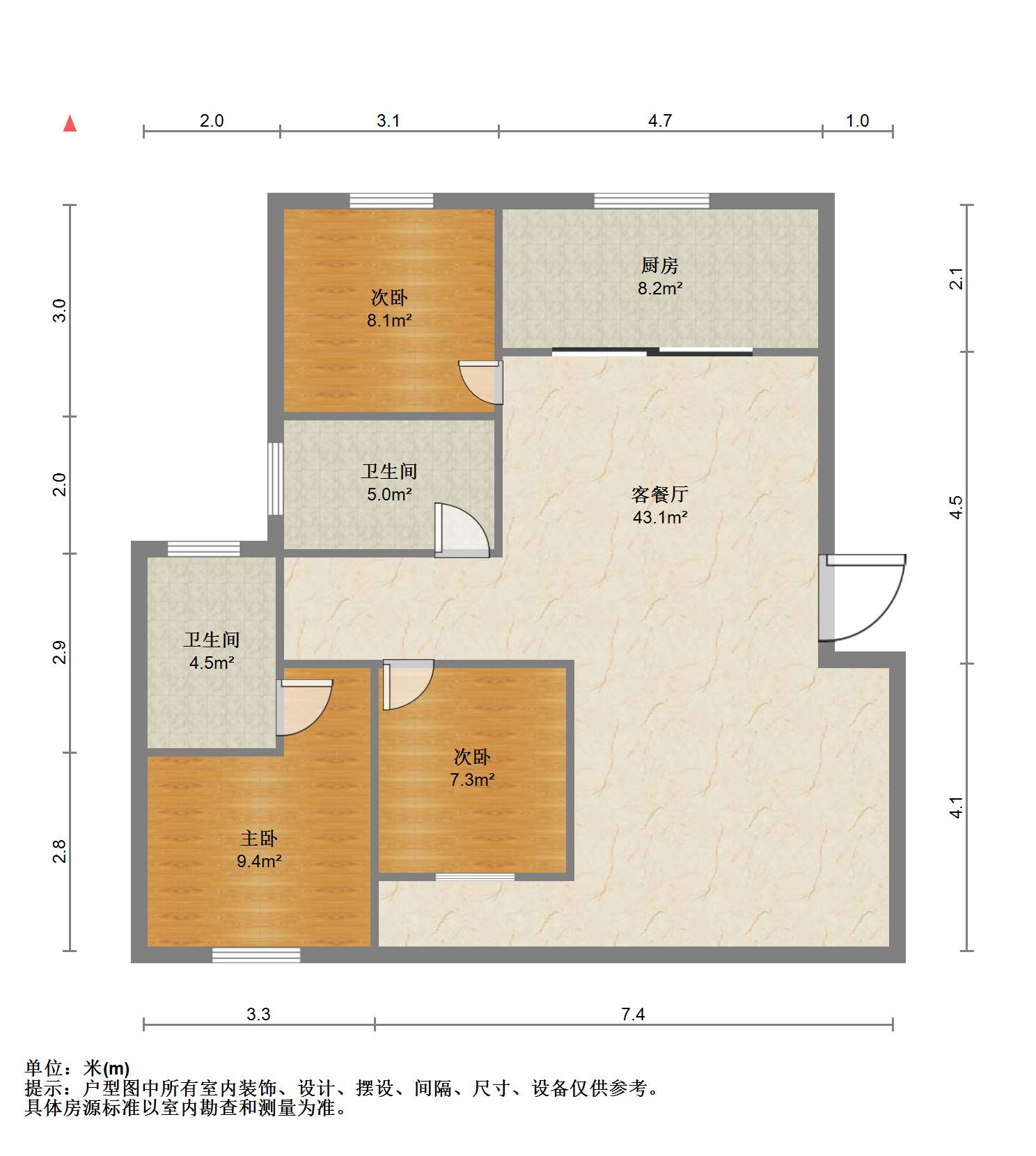 首府名邸 3室2厅2卫 138.8m&sup2;