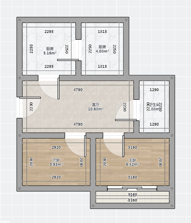 北濠桥新村 2室2厅1卫 68m&sup2;