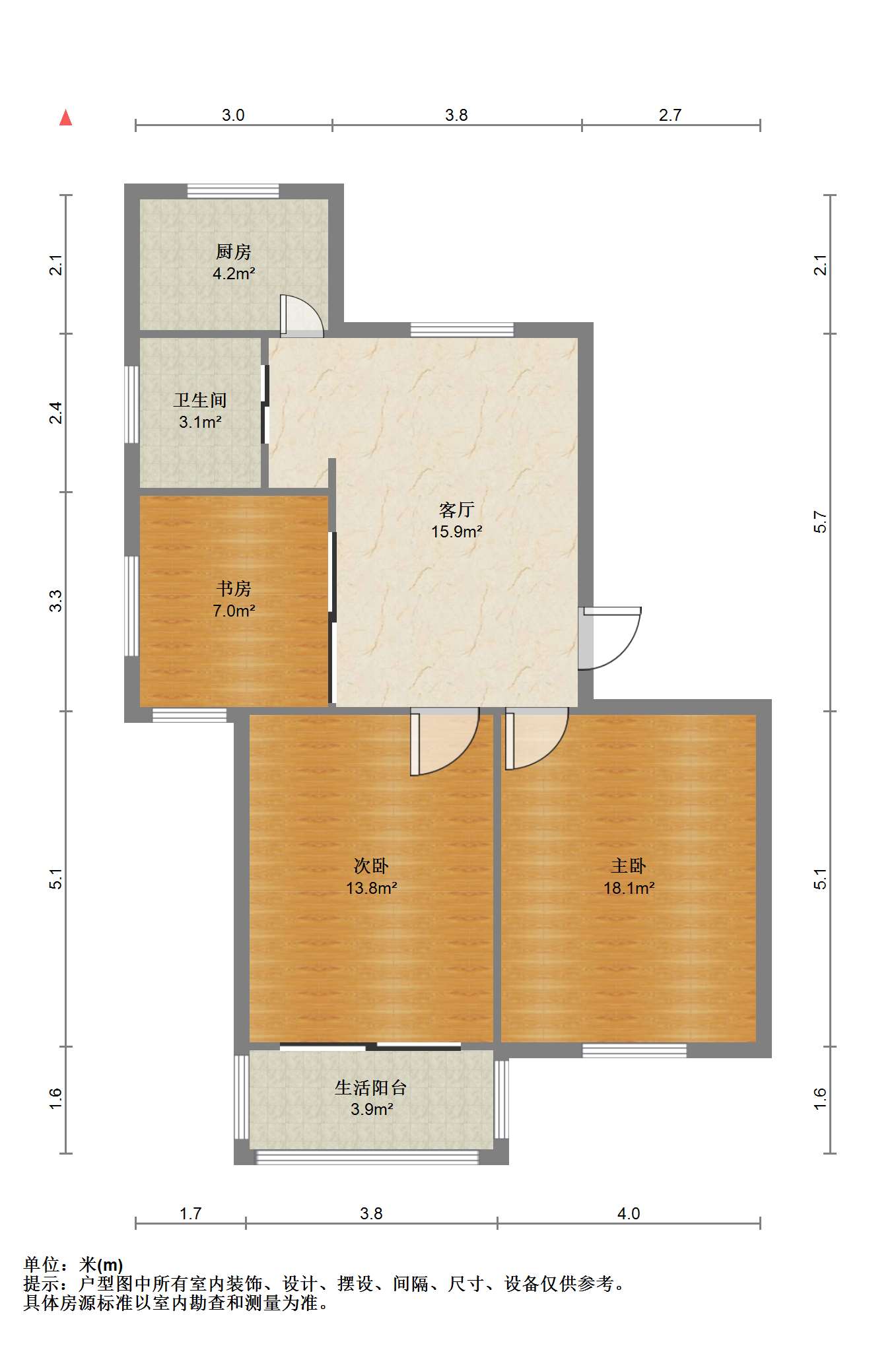 文峰花苑 2室1厅1卫 78.86m&sup2;