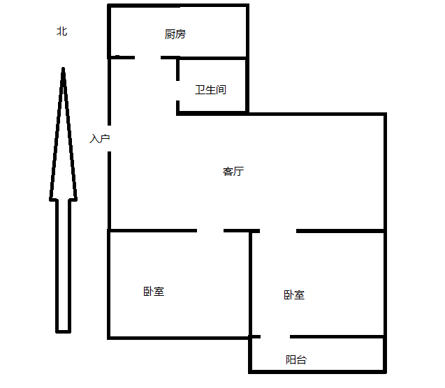 北濠新村二组团 2室1厅1卫 78m&sup2;