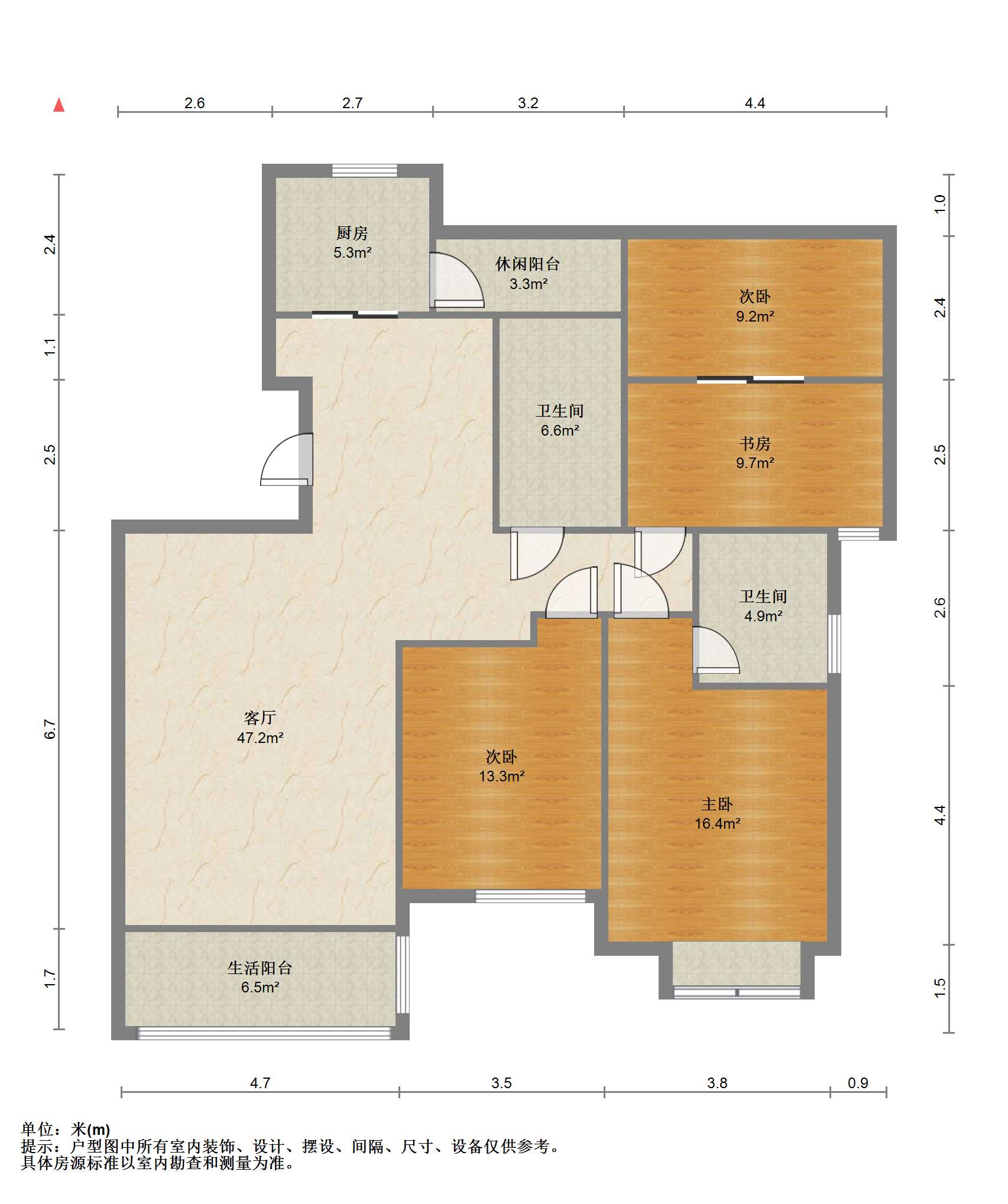 江海皇都私家花园 3室2厅2卫 146m&sup2;