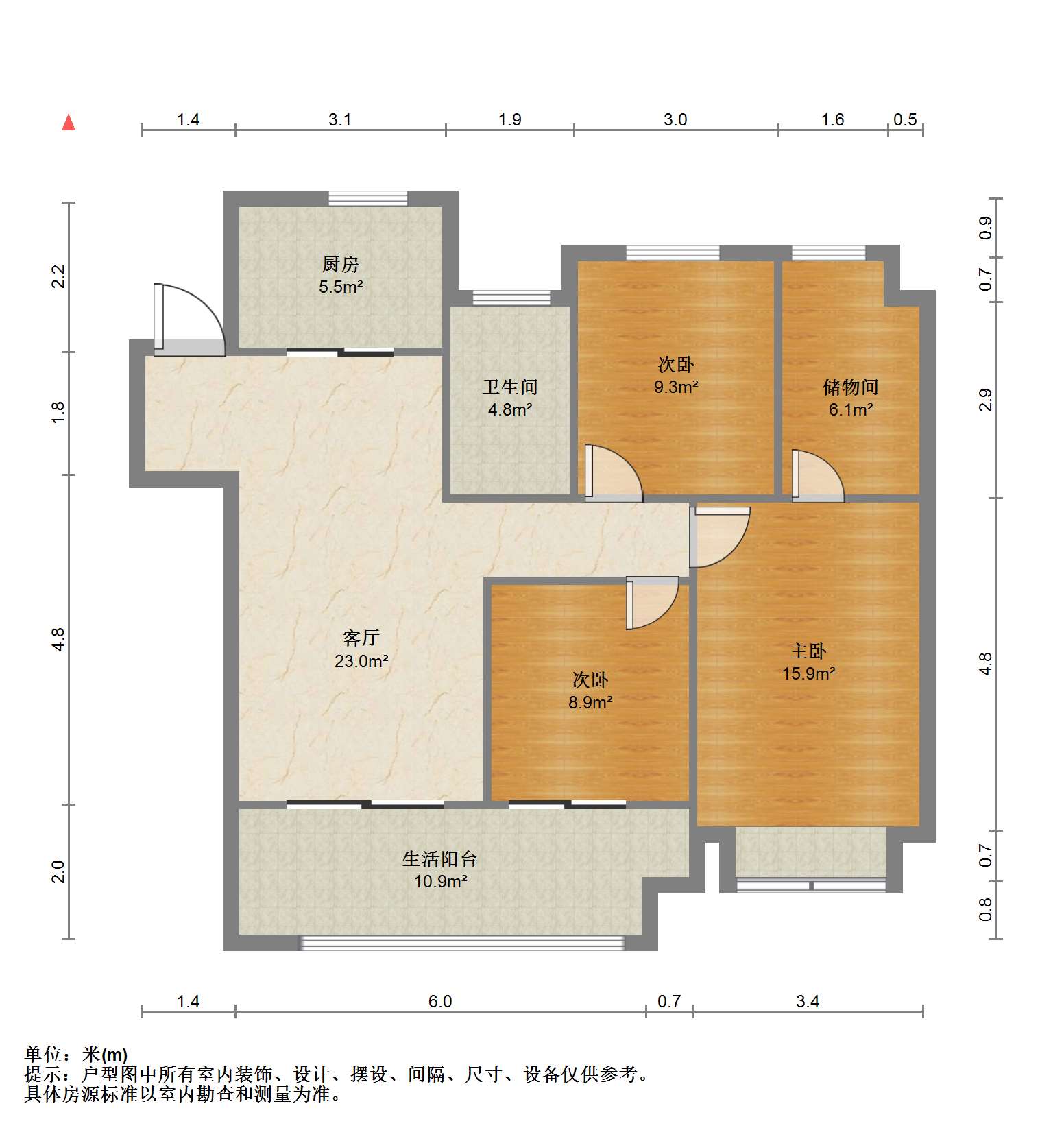 新城香溢紫郡 3室2厅1卫 100.50m&sup2;